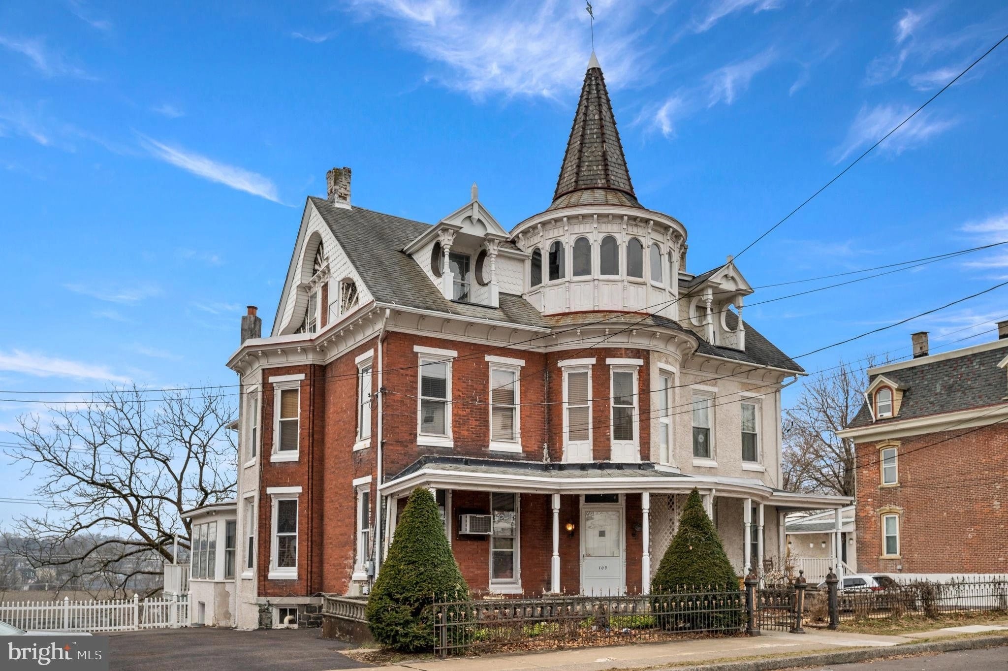 Enchanting 1880 Brick Victorian Gem With Unique 3 Story Turret & 6 Bedrooms In Pennsylvania