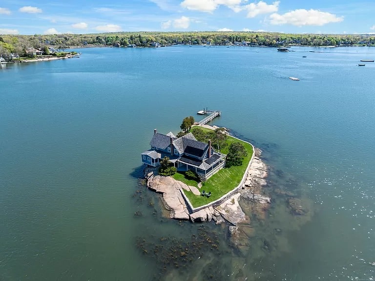 Aerial view of Belden Island, NY
