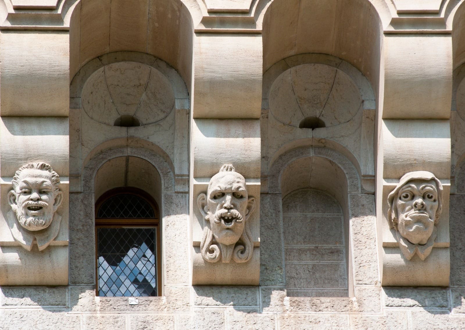 Gargoyles on the outside of the castle