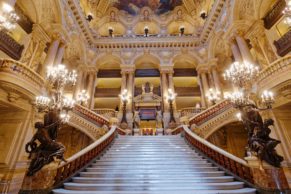 The grand staircase of the Palais Garnier