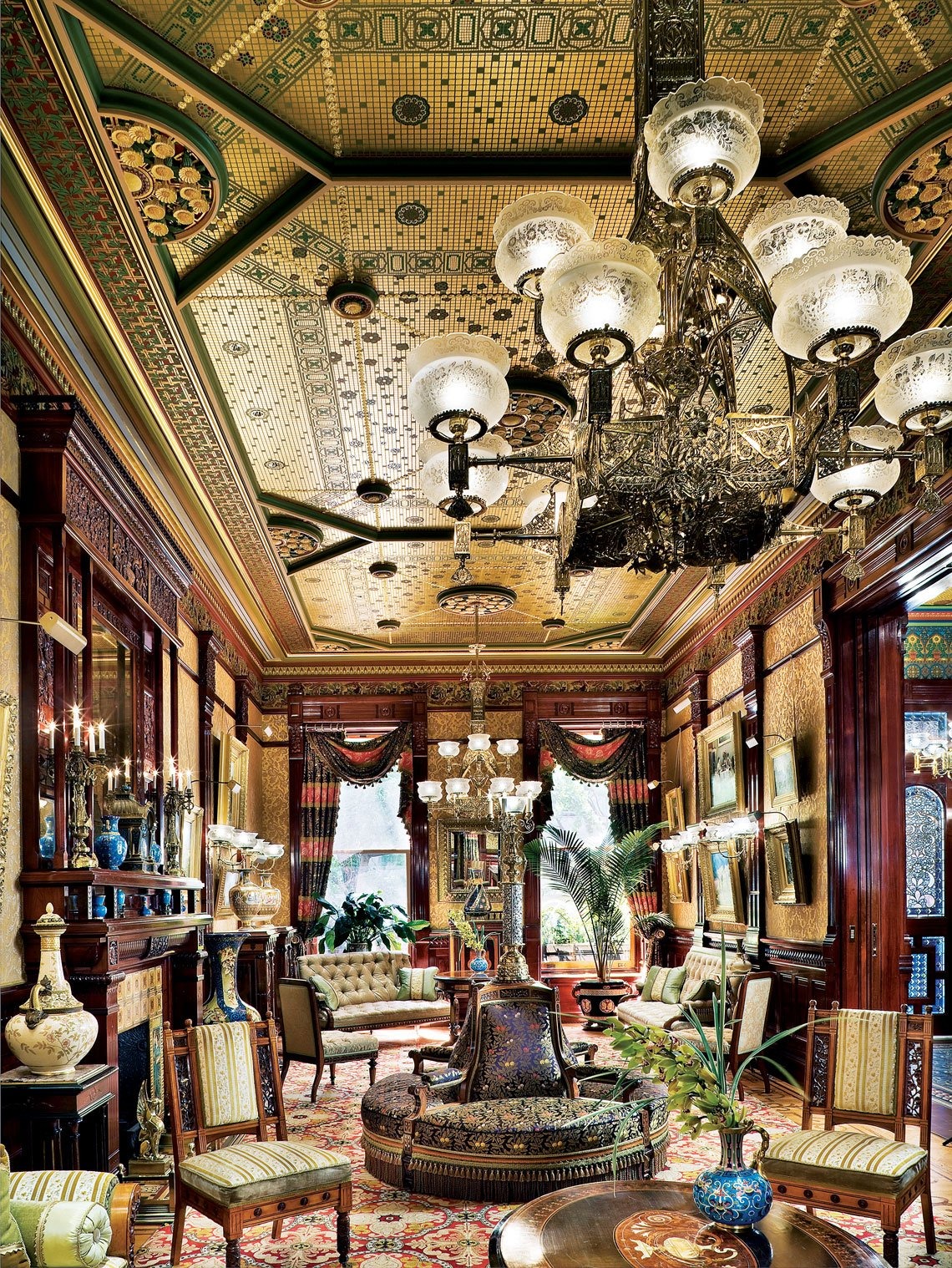 The parlor’s ceiling