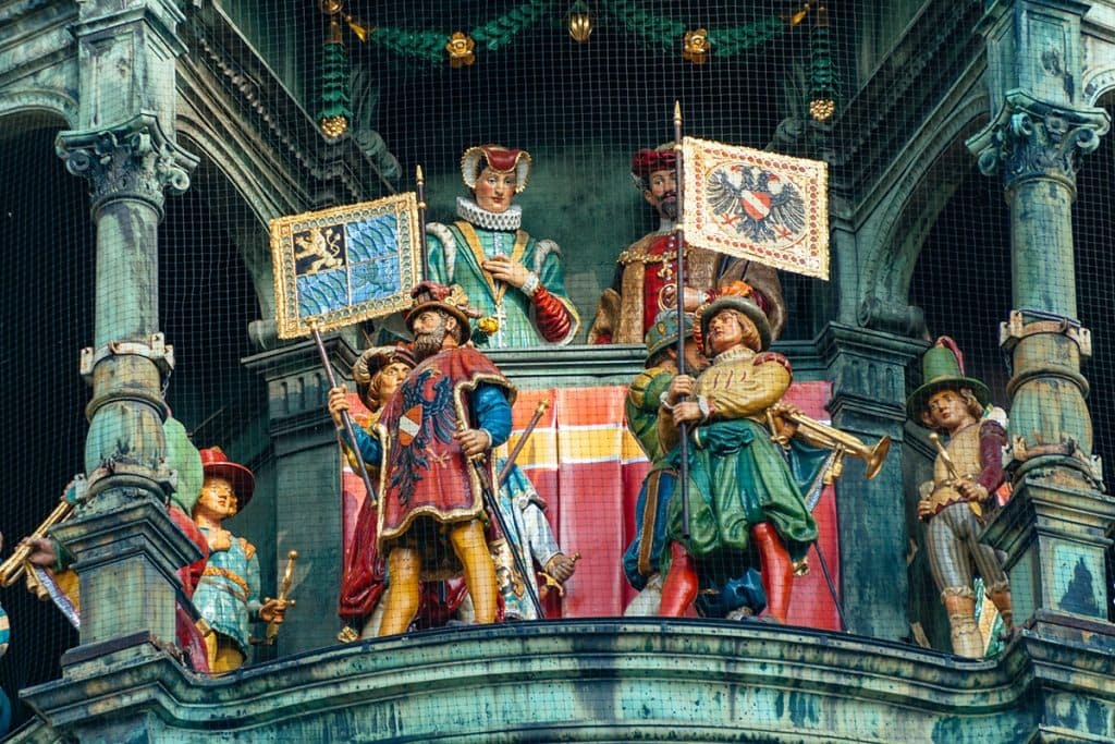 Glockenspiel Clock Tower – A Captivating Historic Mechanical Clock In Marienplatz