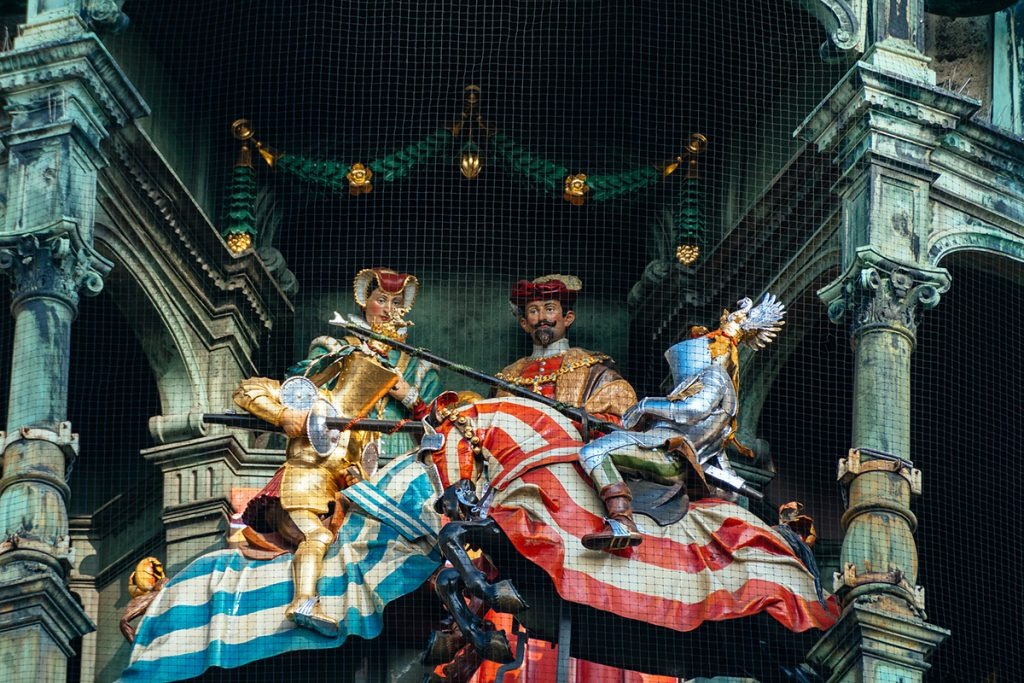 The Bavarian knight knocking the knight of Lorraine out