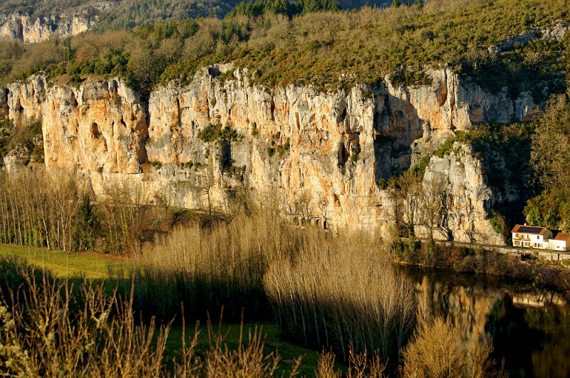 The limestone cliffs