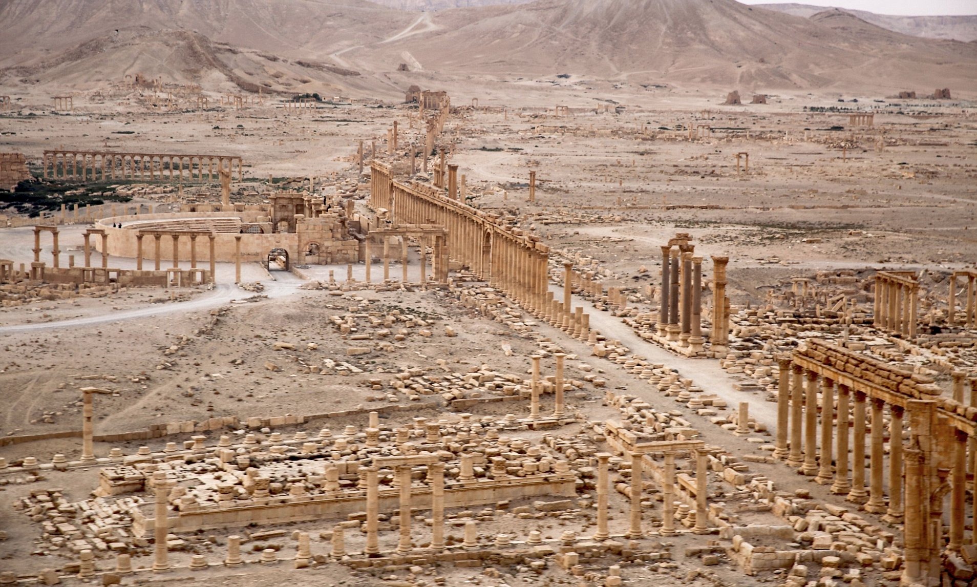 The ancient city of Palmyra pictured in September 2017 after it was almost destroyed by ISIS jihadis