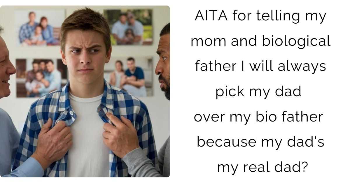 AITA for telling my mom and biological father I will always pick my dad over my bio father because my dad’s my real dad?