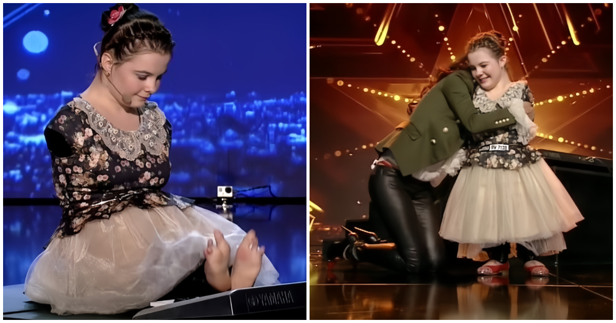 14-Year-Old Girl Moves Audience With Incredible Foot Piano Skills And Soulful Singing