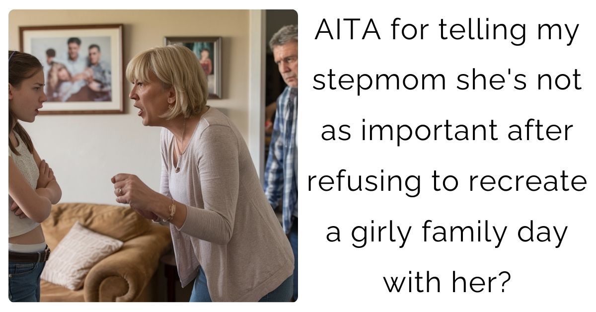 AITA for telling my stepmom she’s not as important after refusing to recreate a girly family day with her?