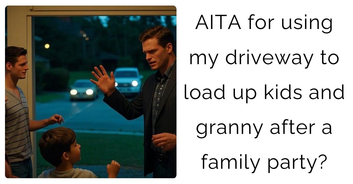 AITA for using my driveway to load up kids and granny after a family party?