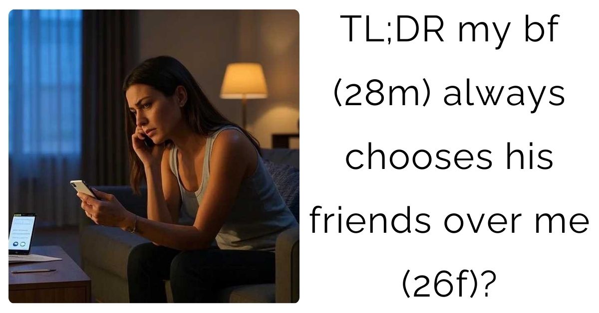 TL;DR my bf (28m) always chooses his friends over me (26f)?
