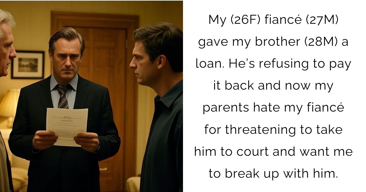 My (26F) fiancé (27M) gave my brother (28M) a loan. He’s refusing to pay it back and now my parents hate my fiancé for threatening to take him to court and want me to break up with him.