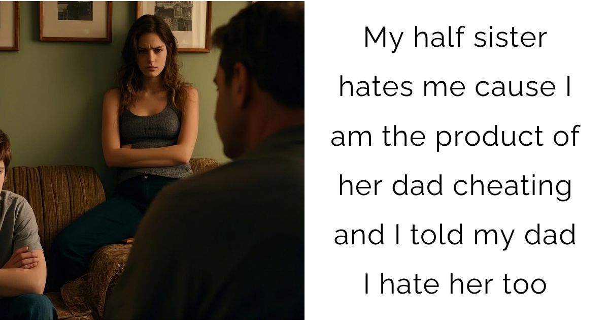 My half sister hates me cause I am the product of her dad cheating and I told my dad I hate her too