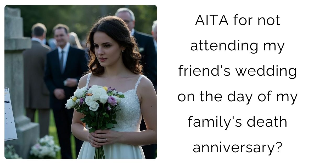 AITA for not attending my friend’s wedding on the day of my family’s death anniversary?