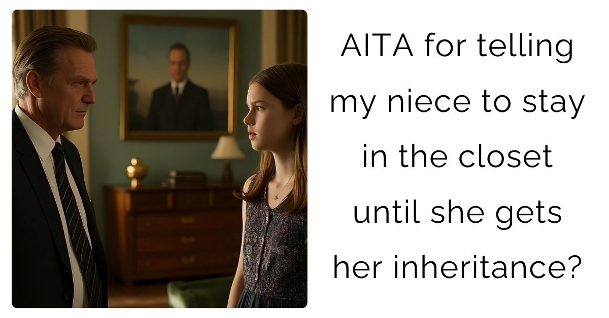 AITA for telling my niece to stay in the closet until she gets her inheritance?