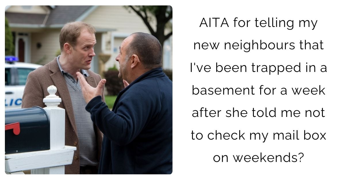 AITA for telling my new neighbours that I’ve been trapped in a basement for a week after she told me not to check my mail box on weekends?