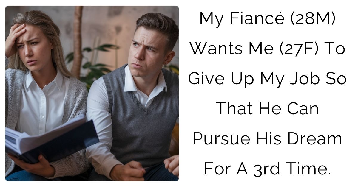 My Fiancé (28M) Wants Me (27F) To Give Up My Job So That He Can Pursue His Dream For A 3rd Time.