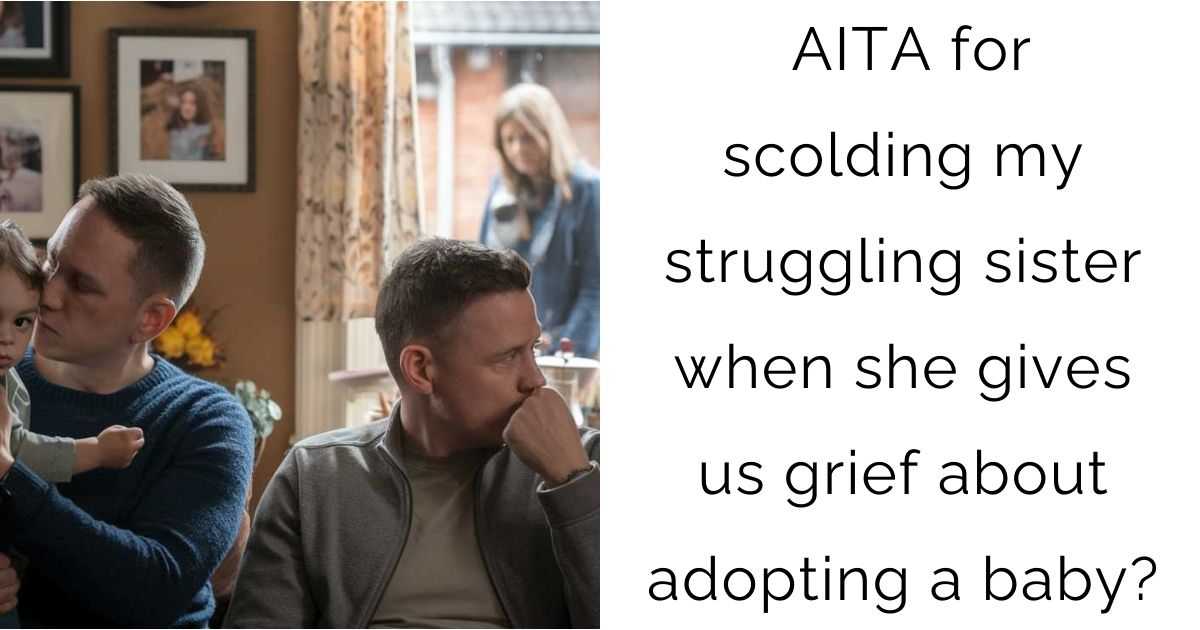 AITA for scolding my struggling sister when she gives us grief about adopting a baby?