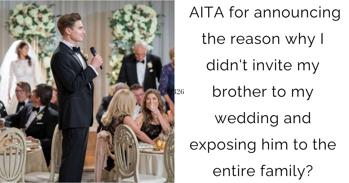 AITA for announcing the reason why I didn’t invite my brother to my wedding and exposing him to the entire family?