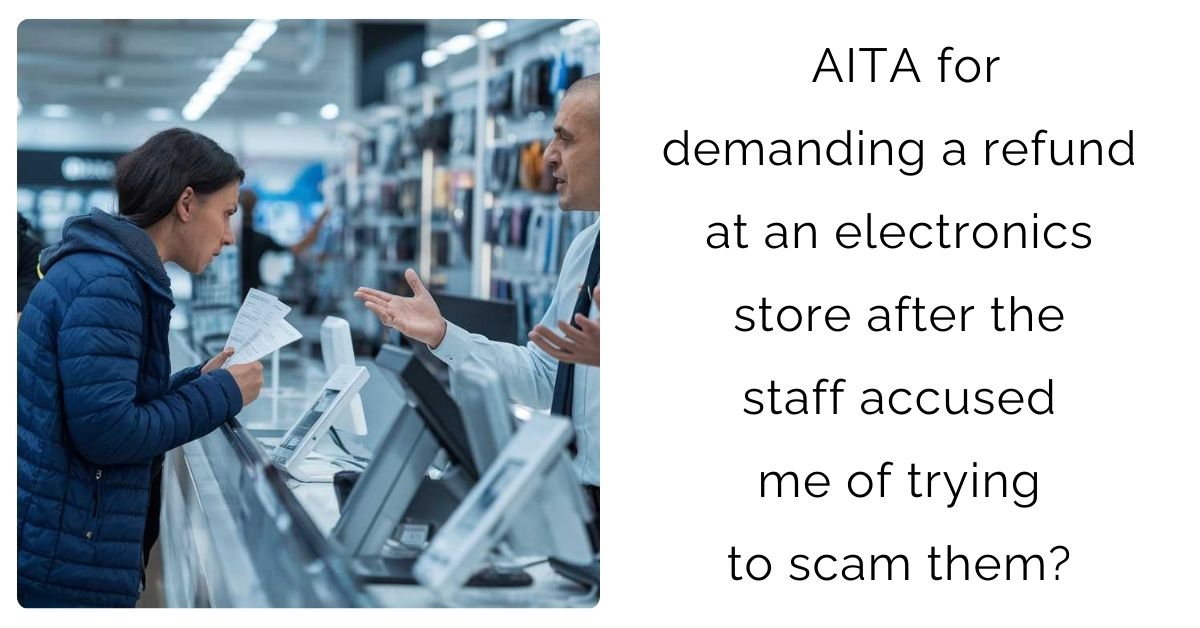 AITA for demanding a refund at an electronics store after the staff accused me of trying to scam them?