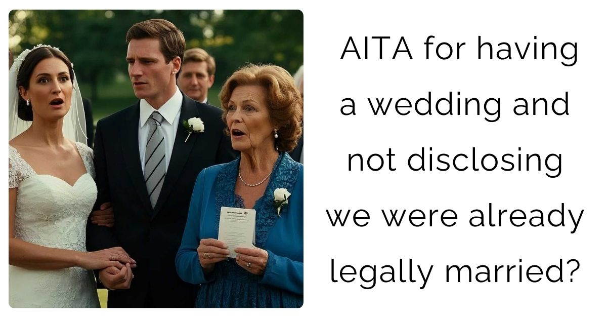 AITA for having a wedding and not disclosing we were already legally married?