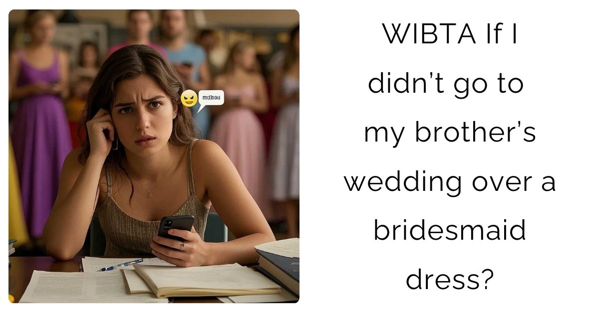 WIBTA If I didn’t go to my brother’s wedding over a bridesmaid dress?