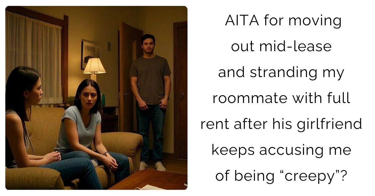 AITA for moving out mid-lease and stranding my roommate with full rent after his girlfriend keeps accusing me of being “creepy”?