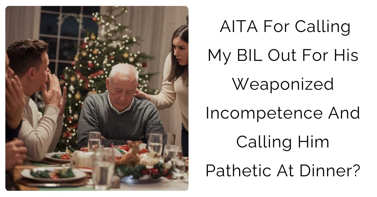 AITA For Calling My BIL Out For His Weaponized Incompetence And Calling Him Pathetic At Dinner?