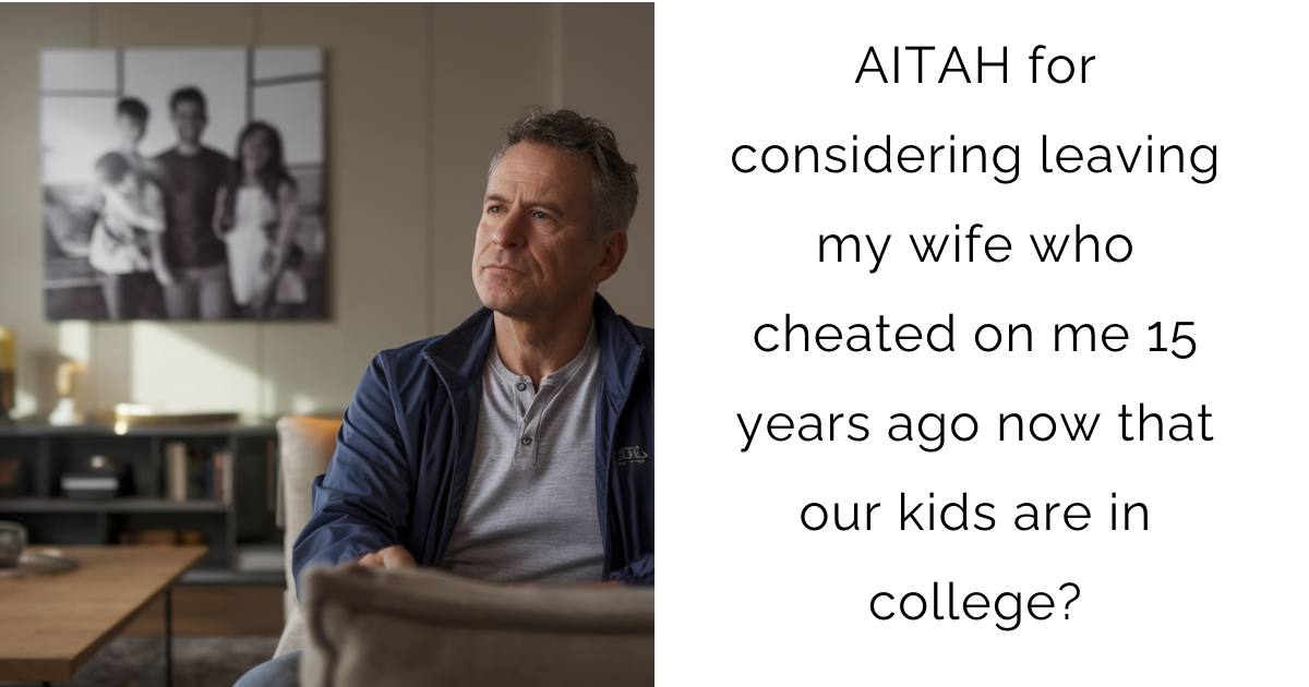AITAH for considering leaving my wife who cheated on me 15 years ago now that our kids are in college?