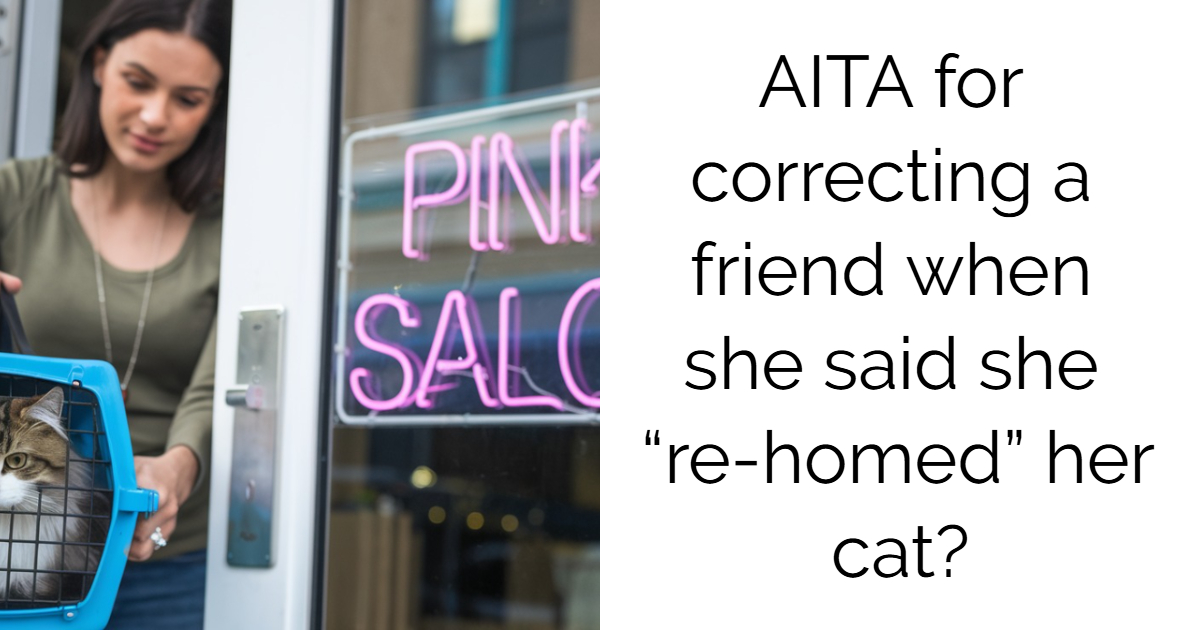 AITA for correcting a friend when she said she “re-homed” her cat?