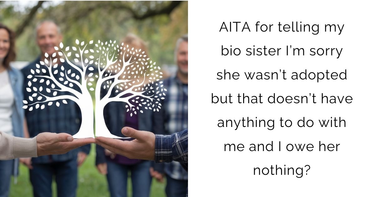 AITA for telling my bio sister I’m sorry she wasn’t adopted but that doesn’t have anything to do with me and I owe her nothing?