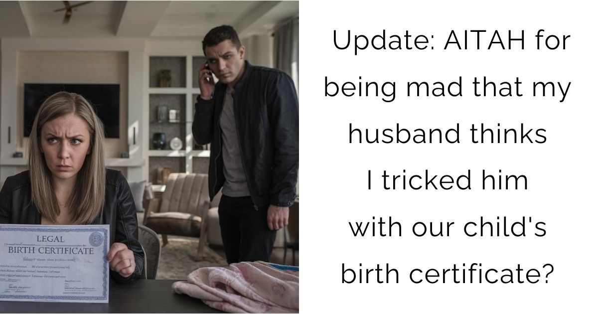 Update: AITAH for being mad that my husband thinks I tricked him with our child’s birth certificate?