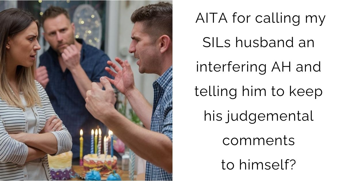 AITA for calling my SILs husband an interfering AH and telling him to keep his judgemental comments to himself?