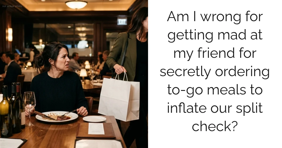 Am I wrong for getting mad at my friend for secretly ordering to-go meals to inflate our split check?